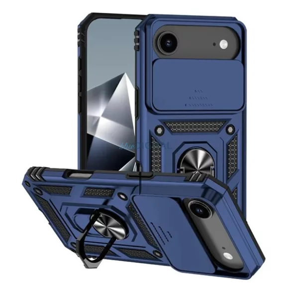 HUSĂ! - Protector de telefon din silicon Defender (rezistent la șocuri, inel de reținere, protector de cameră) BLUE Apple iPhone 17 Air