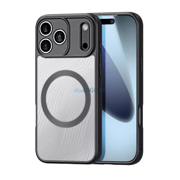 HUSĂ! - DUX DUCIS AIMO Silicone Phone Protector (rezistent la șocuri, protecție cameră, MagSafe, val) BLACK Apple iPhone 17 Pro