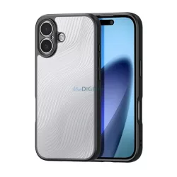   HUSĂ! - DUX DUCIS AIMO silicon telefon protector (rezistent la șocuri, protecția camerei, mat, val) BLACK Apple iPhone 17