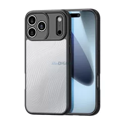   HUSĂ! - DUX DUCIS AIMO silicon telefon protector (rezistent la șocuri, protecția camerei, mat, val) BLACK Apple iPhone 17 Pro Max