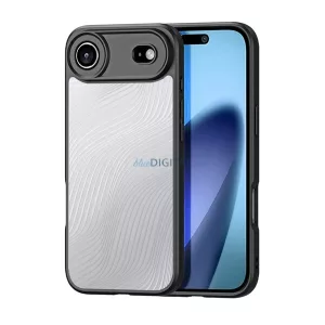 HUSĂ! - DUX DUCIS AIMO silicon telefon protector (rezistent la șocuri, protecția camerei, mat, val) BLACK Apple iPhone 17 Air