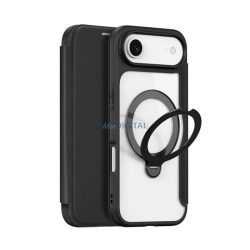   HUSĂ! - DUX DUCIS SKIN X PRO Carcasă din piele cu efect permanent (FLIP, deschidere laterală, RFID, antireflex, MagSafe) NEGRU Apple iPhone 17 Air