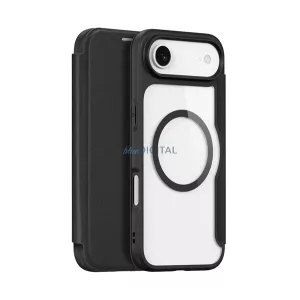 HUSĂ! - DUX DUCIS SKIN X PRO Carcasă permanentă cu efect de piele (FLIP, deschidere laterală, RFID, MagSafe) BLACK Apple iPhone 17 Air