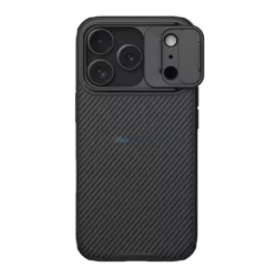   HUSĂ! - NILLKIN CAMSHIELD PRO silicon telefon protector (rezistent la șocuri, protecția camerei, cu dungi) BLACK Apple iPhone 17 Pro