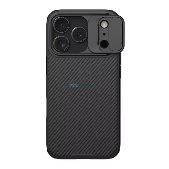 HUSĂ! - NILLKIN CAMSHIELD PRO silicon telefon protector (rezistent la șocuri, protecția camerei, cu dungi) BLACK Apple iPhone 17 Pro