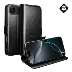   HUSĂ! - QIALINO Case Standing, piele naturală (FLIP, deschidere laterală, desktop) BLACK Apple iPhone 17 Air