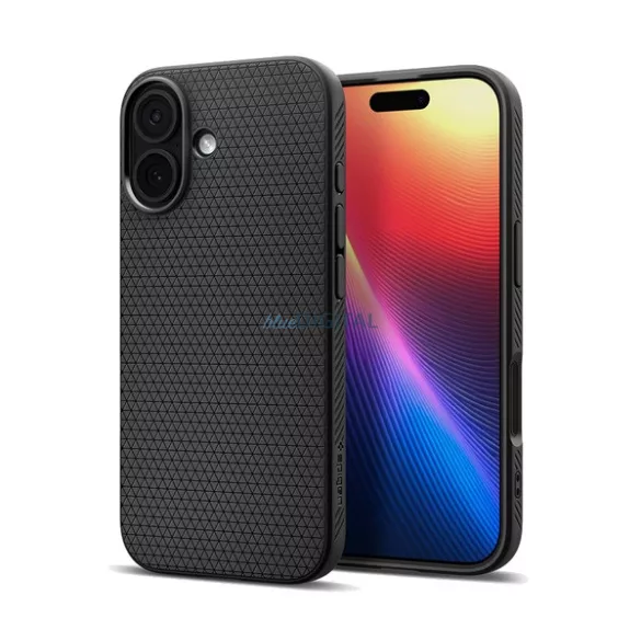 HUSĂ! - SPIGEN LIQUID AIR silicon protector de telefon (rezistent la șocuri, bubble heel, diamant) BLACK Apple iPhone 17