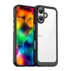   HUSĂ! - Silicon protector de telefon (rezistent la șocuri, spate transparent) BLACK Apple iPhone 17