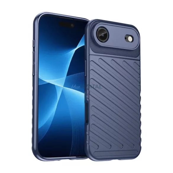 HUSĂ! - Silicon protector de telefon (rezistent la impact, cu dungi, model convex) BLEACH BLUE Apple iPhone 17 Air