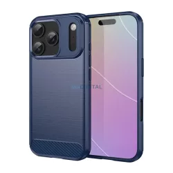   HUSĂ! - Silicon protector de telefon (rezistent la impact, bubble heel, periat, model de carbon) CUTTING BLUE Apple iPhone 17 Pro