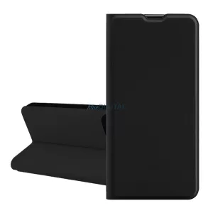 HUSĂ! - Carcasă permanentă, efect piele (FLIP, interior silicon, deschidere laterală, suport desktop, buzunar pentru carduri) BLACK Apple iPhone 17 Air