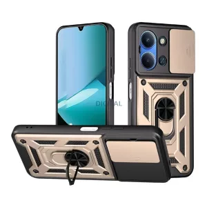 HUSĂ! - Defender silicon protector de telefon (rezistent la șocuri, inel de prindere, protector de cameră) GOLD Xiaomi Redmi 15C 4G