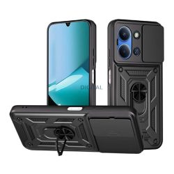   HUSĂ! - Defender silicon protector de telefon (rezistent la șocuri, inel de prindere, protector de cameră) BLACK Xiaomi Redmi 15C 4G