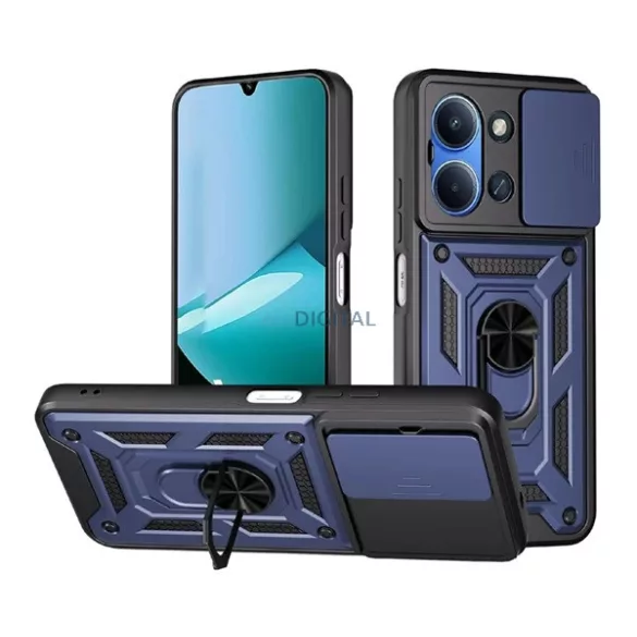 HUSĂ! - Defender silicon protector de telefon (rezistent la șocuri, inel de reținere, protector de cameră) CUTTING BLUE Xiaomi Redmi 15C 4G