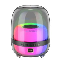   HOCO BS58 difuzor portabil bluetooth (v5.1, baterie internă 1800mAh, cititor de carduri TF, USB, AUX, lumină LED) NEGRU