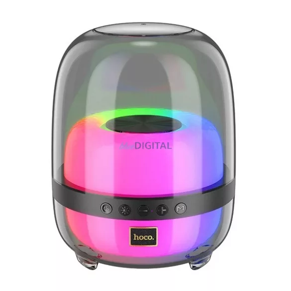 HOCO BS58 difuzor portabil bluetooth (v5.1, baterie internă 1800mAh, cititor de carduri TF, USB, AUX, lumină LED) NEGRU