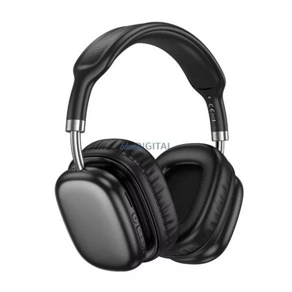 HOCO W52 căști bluetooth Stereo (v5.4, cititor de carduri TF, mufă jack de 3,5 mm) NEGRU