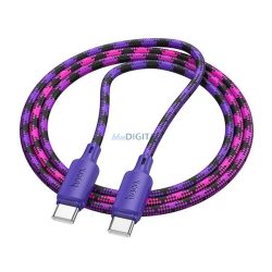   HOCO X116 cablu de date (Tip-C - Tip-C, 60W, încărcător rapid PD 3.0, 100cm, șiret) LILA