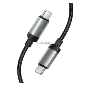 HOCO X117 cablu de date (Tip-C - Tip-C, 60W, încărcător rapid, 100cm, indicator LED, șiret) NEGRU