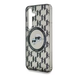   HUSĂ! - KARL LAGERFELD IML KARL SCRIPT PATTERN MAGSAFE silicon protector de telefon (rezistent la șocuri, camera-protective, MagSafe) WHITE Apple iPhone 16 Pro