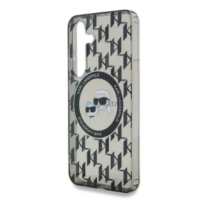 HUSĂ! - KARL LAGERFELD IML KARL SCRIPT PATTERN MAGSAFE silicon protector de telefon (rezistent la șocuri, camera-protective, MagSafe) WHITE Apple iPhone 16 Pro