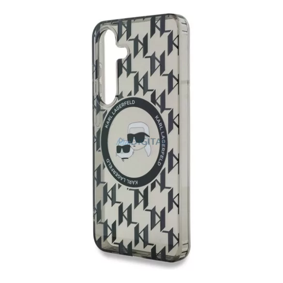 HUSĂ! - KARL LAGERFELD IML KARL SCRIPT PATTERN MAGSAFE silicon protector de telefon (rezistent la șocuri, camera-protective, MagSafe) WHITE Apple iPhone 16 Pro