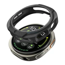   Cadru de ceas SPIGEN LIQUID AIR din silicon (rezistență la șocuri) BLACK Samsung Galaxy Watch 8 eSIM 44mm (SM-L335), Galaxy Watch 8 44mm (SM-L330)