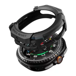   SPIGEN RUGGED ARMOR ramă de ceas din plastic (rezistență la șocuri) BLACK Samsung Galaxy Watch 8 Classic eSIM 46mm (SM-L505), Galaxy Watch 8 Classic 46mm (SM-L500)