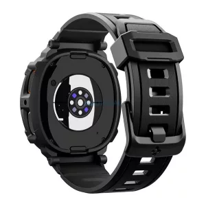 SPIGEN RUGGED ARMOR PRO Strap (dimensiune personalizată, silicon, rezistent la șocuri + cadru din silicon) NEGRU Samsung Galaxy Watch 8 eSIM 40mm (SM-L325), Galaxy Watch 8 40mm (SM-L320)