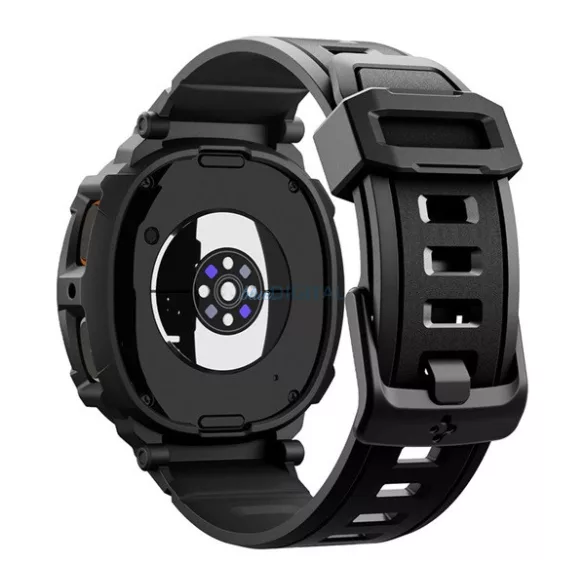 SPIGEN RUGGED ARMOR PRO Strap (dimensiune personalizată, silicon, rezistent la șocuri + cadru din silicon) NEGRU Samsung Galaxy Watch 8 eSIM 40mm (SM-L325), Galaxy Watch 8 40mm (SM-L320)