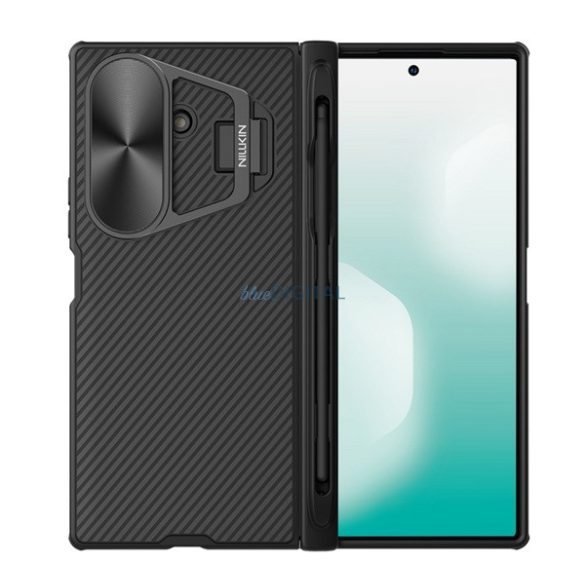 HUSĂ! - NILLKIN CAMSHIELD PROP MAGNETIC silicon telefon protector (rezistent la șocuri, aparat de fotografiat protector, protector spate, dungi, touch creion) BLACK Samsung Galaxy Z Fold7 (SM-F966)
