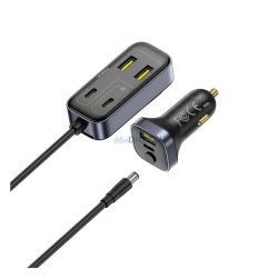   BASEUS BACKSEATPAL L1 încărcător auto 3 USB+3 prize Type-C (110W, încărcător rapid, GaN, 150cm) NEGRU