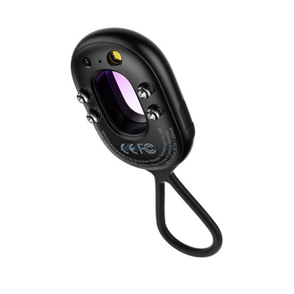 BASEUS HEYO II vizor cameră ascunsă (cablu Type-C, lanternă, alarmă) NEGRU
