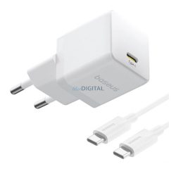   BASEUS PALM 1C încărcător de rețea cu priză Type-C (20W, încărcător rapid PD 3.0 + cablu Type-C) ALB