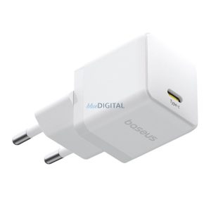 Încărcător de rețea BASEUS PALM priză Type-C (20W, încărcător rapid PD 3.0) ALB