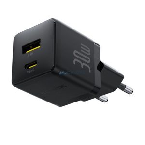 BASEUS PALM încărcător de rețea USB+Type-C (30W, încărcător rapid PD 3.0) NEGRU