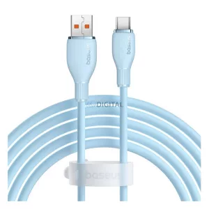 BASEUS PUDDING cablu de date (USB - Type-C, 100W, încărcător rapid, 200cm) LIGHT BLUE
