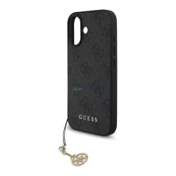   HUSĂ! - GUESS 4G CHARMS protecție de plastic pentru telefon (capac din spate textil, curea pentru telefon) GREEN GREY Apple iPhone 17