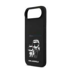   HUSĂ! - KARL LAGERFELD LIQUID SILICONE K&CH MAGSAFE silicon protector de telefon (rezistent la impact, MagSafe) BLACK Apple iPhone 17 Air
