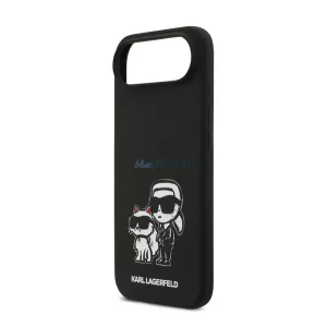 HUSĂ! - KARL LAGERFELD LIQUID SILICONE K&CH MAGSAFE silicon protector de telefon (rezistent la impact, MagSafe) BLACK Apple iPhone 17 Air