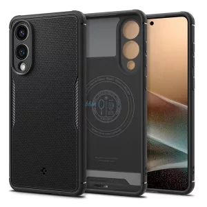 HUSĂ! - SPIGEN CORE ARMOR MAG silicon protector de telefon (rezistent la șocuri, protecția camerei, suprafață dură, MagSafe) BLACK Samsung Galaxy S25 Edge (SM-S937)