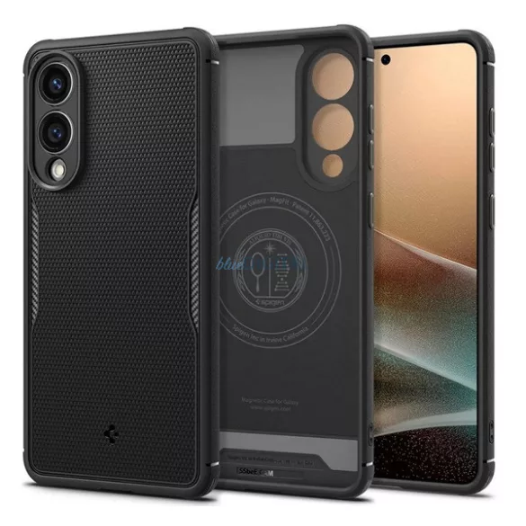 HUSĂ! - SPIGEN CORE ARMOR MAG silicon protector de telefon (rezistent la șocuri, protecția camerei, suprafață dură, MagSafe) BLACK Samsung Galaxy S25 Edge (SM-S937)