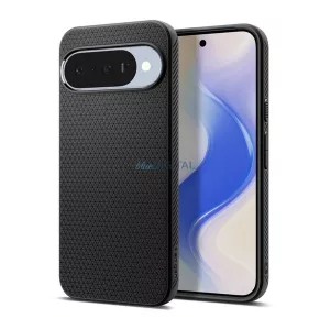 HUSĂ! - SPIGEN LIQUID AIR silicon telefon protector (rezistent la impact, bubble heel, diamant) BLACK Google Pixel 10, Pixel 10 Pro