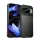 HUSĂ! - Silicon protector de telefon (rezistent la impact, cu dungi, model convex) BLACK Google Pixel 10, Pixel 10 Pro