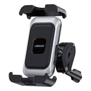Suport telefon USAMS pentru biciclete și motociclete (360°, montare pe ghidon, anti-alunecare, dimensiune 4.7-7.2") NEGRU