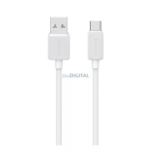 USAMS KY cablu de date (USB - Type-C, 3A, încărcător rapid, 200cm) ALB