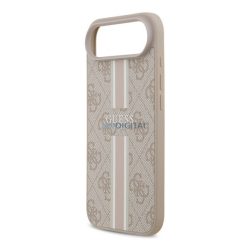   HUSĂ! - GUESS 4G PRINTED STRIPES silicon protector de telefon (rezistent la șocuri, efect de piele spate, MagSafe) BRONZE Apple iPhone 17 Air
