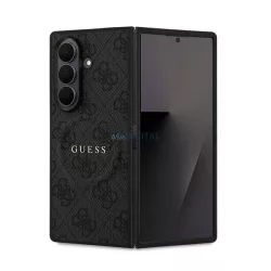   HUSĂ! - GUESS 4G RING CLASSIC LOGO silicon protector de telefon (rezistent la șocuri, spate textil, MagSafe) BLACK Samsung Galaxy Z Fold7 (SM-F966)