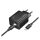 HOCO N55 Încărcător AC 2 USB+2 prize Type-C (20W, GaN, PD fast charger 3.0 + cablu Lightning) NEGRU
