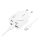 HOCO N56 încărcător de rețea 2 USB+2 prize Type-C (30W, GaN, PD fast charger 3.0 + cablu Type-C) ALB